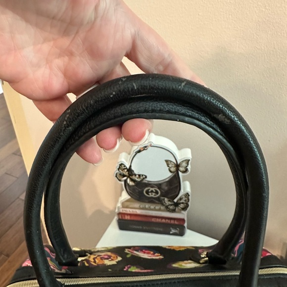 Betsey Johnson Black Satchel with Floral Elegance - Picture 6 of 10